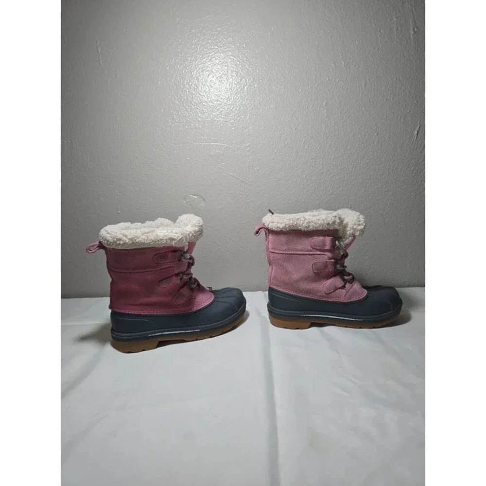 Cat & Jack Kids Size 2 Kit Pink Grey Waterproof Winter Snow Boots Thermolite
